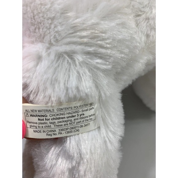 2011 Progressive Plush White Teddy Bear Stuffed Animal Toy 12" Soft - Picture 4 of 10